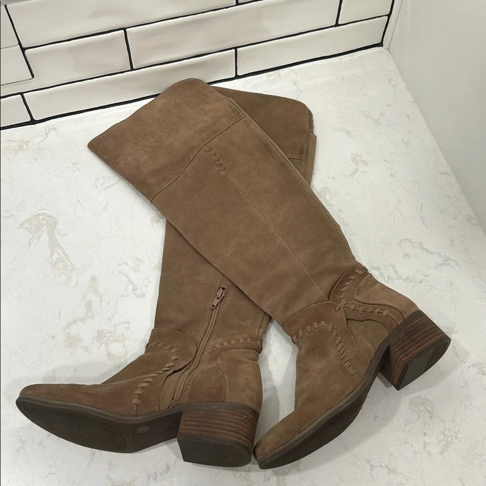Vince Camuto Over the Knee Suede Leather Block Heel Kenvesha Boho Riding Boot